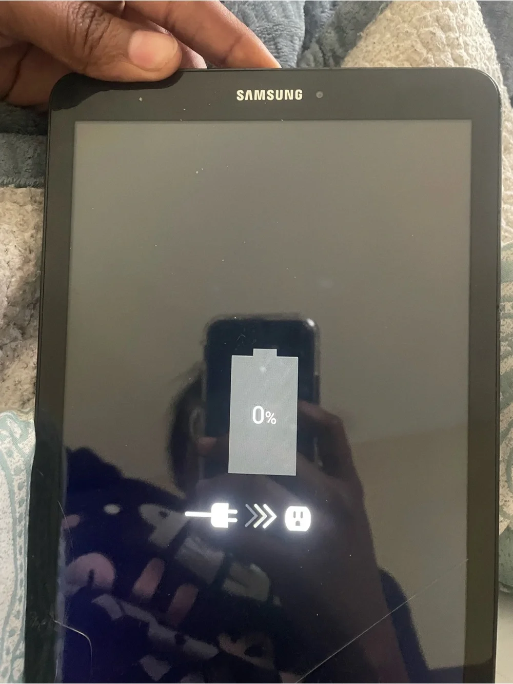 Samsung Tablet in Black with Multicolor Display